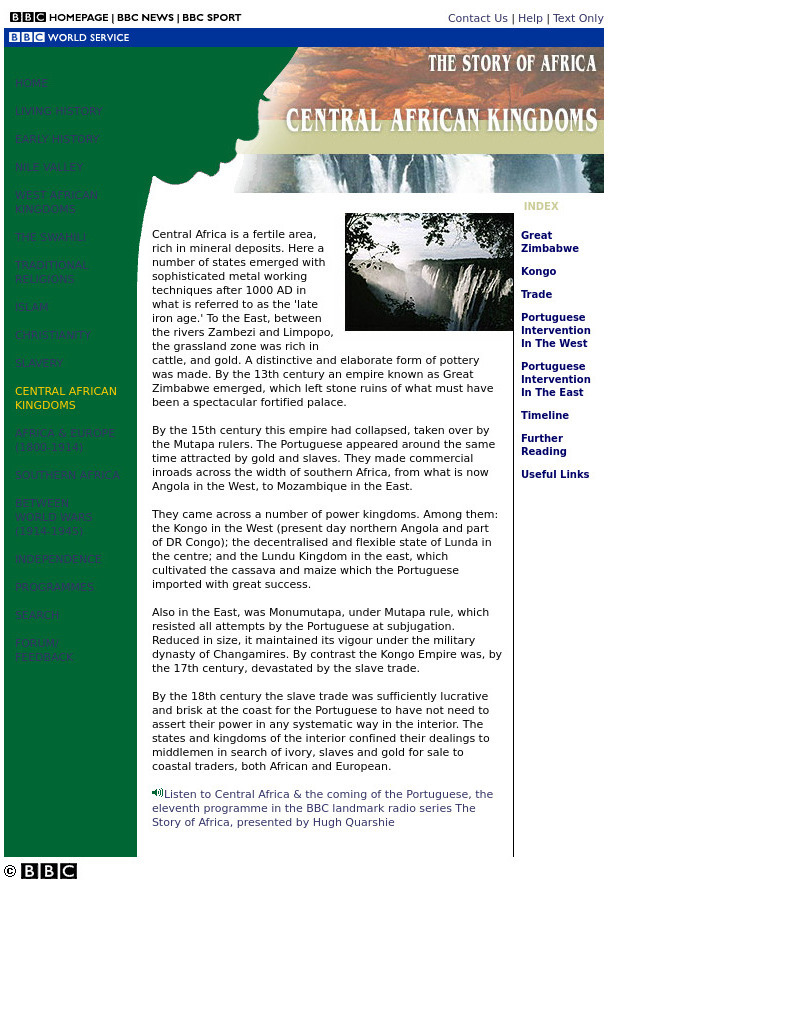 Bbc: The Story of Africa: Central African Kingdoms Article