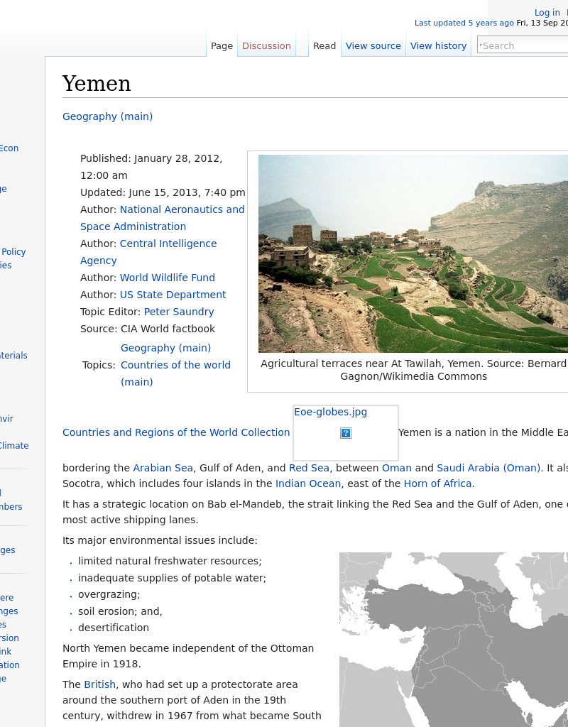 Encyclopedia of Earth: Yemen Handout
