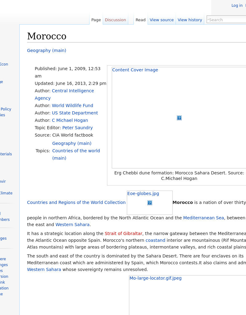 Encyclopedia of Earth: Morocco Handout