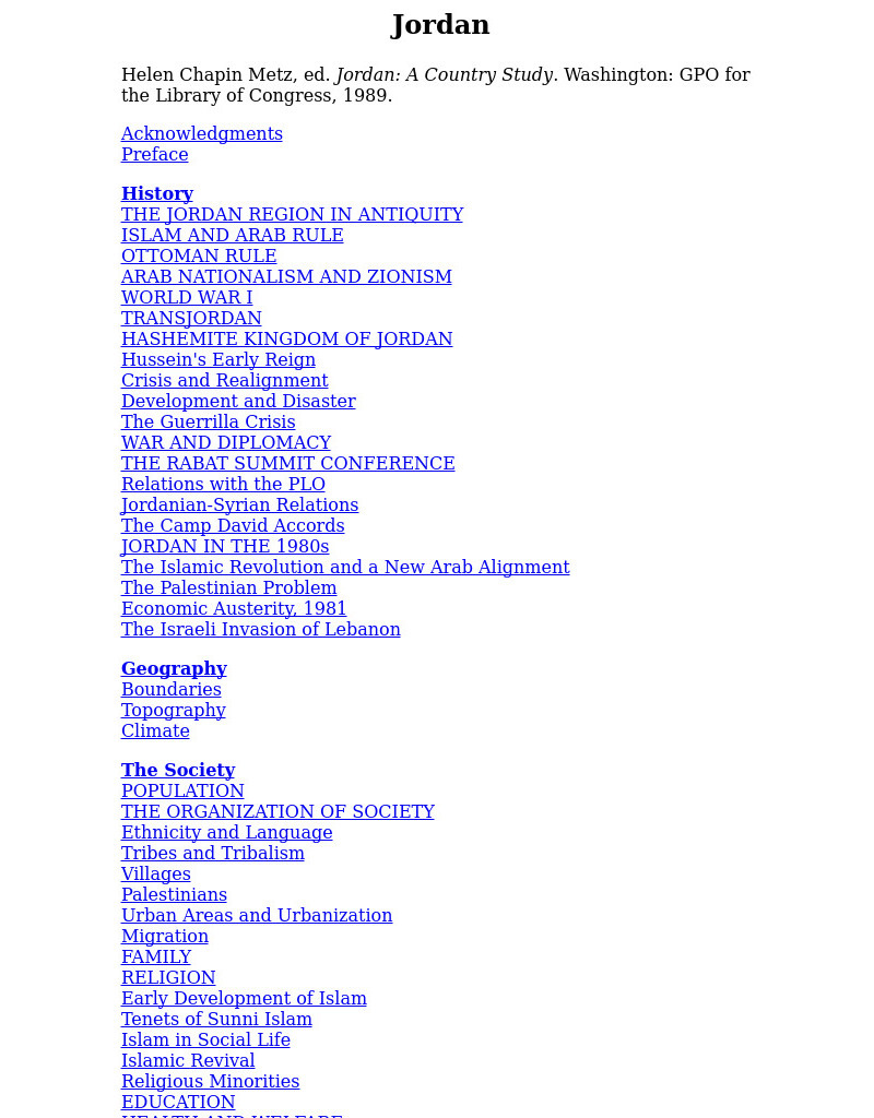 Country Studies: Jordan eBook