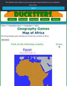 Ducksters: Geography Games: Map of Africa Interactive