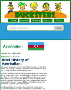 Ducksters: Geography for Kids: Azerbaijan Website