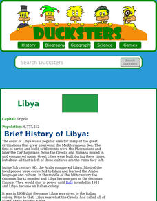 Ducksters: Geography for Kids: Libya Website