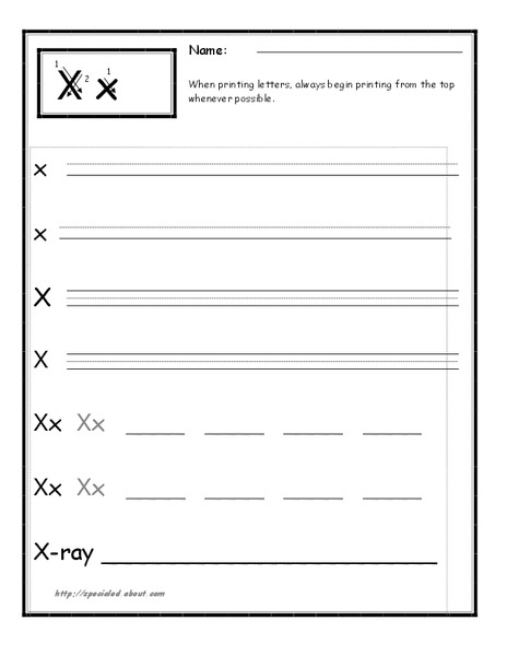 Letter Xx Practice Worksheet