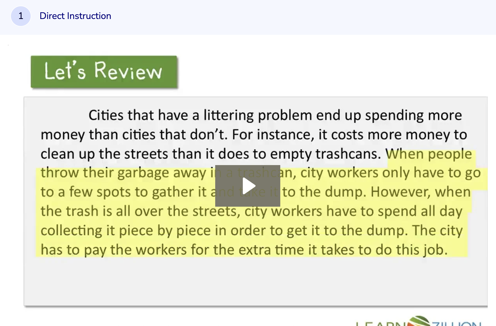 Learn Zillion: Elaborate on Supporting Details Using an Anecdote Instructional Video