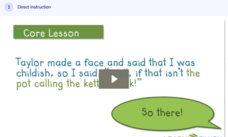 Learn Zillion: Understanding Figurative Language: "The Pot Calling the Kettle Black" Instructional Video