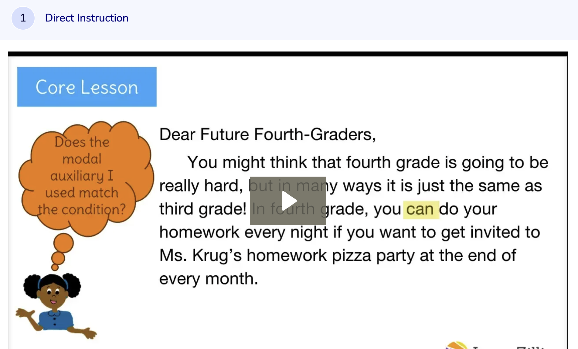 Learn Zillion: Use Modal Auxiliaries (e.g. Can, May, Must) Instructional Video