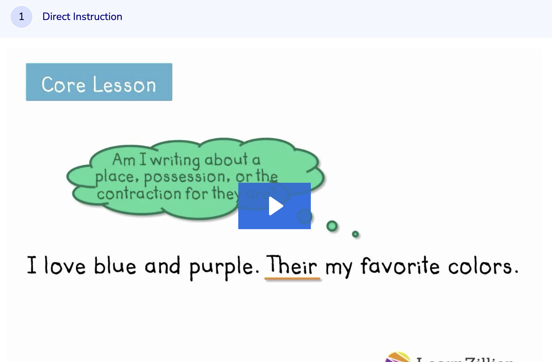 Learn Zillion: Use They're, Their, and There Correctly Instructional Video