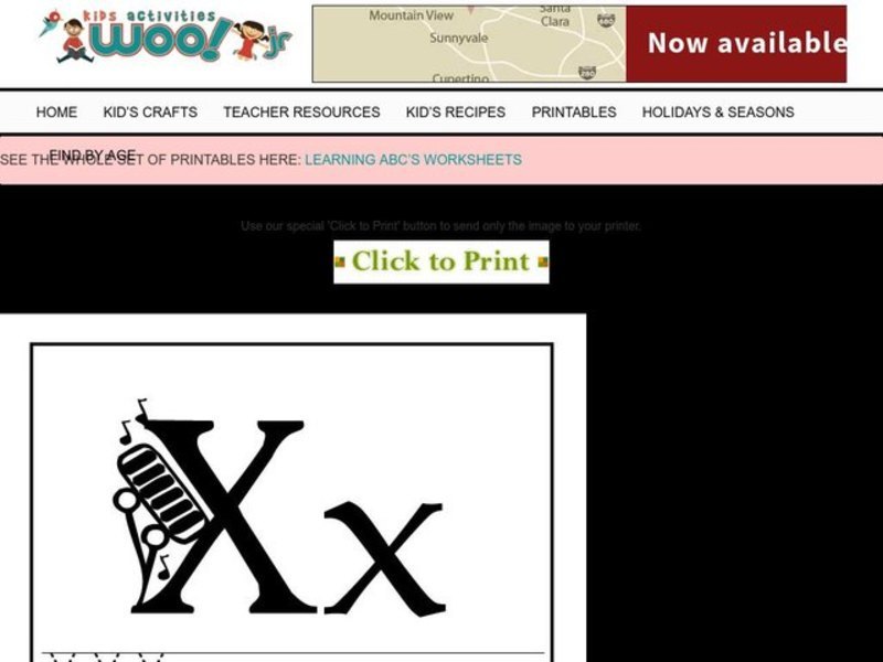 Letter X Practice Worksheet