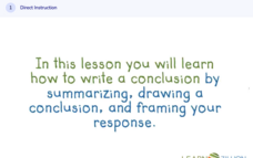 Learn Zillion: Write a Conclusion to a Constructed Response Instructional Video