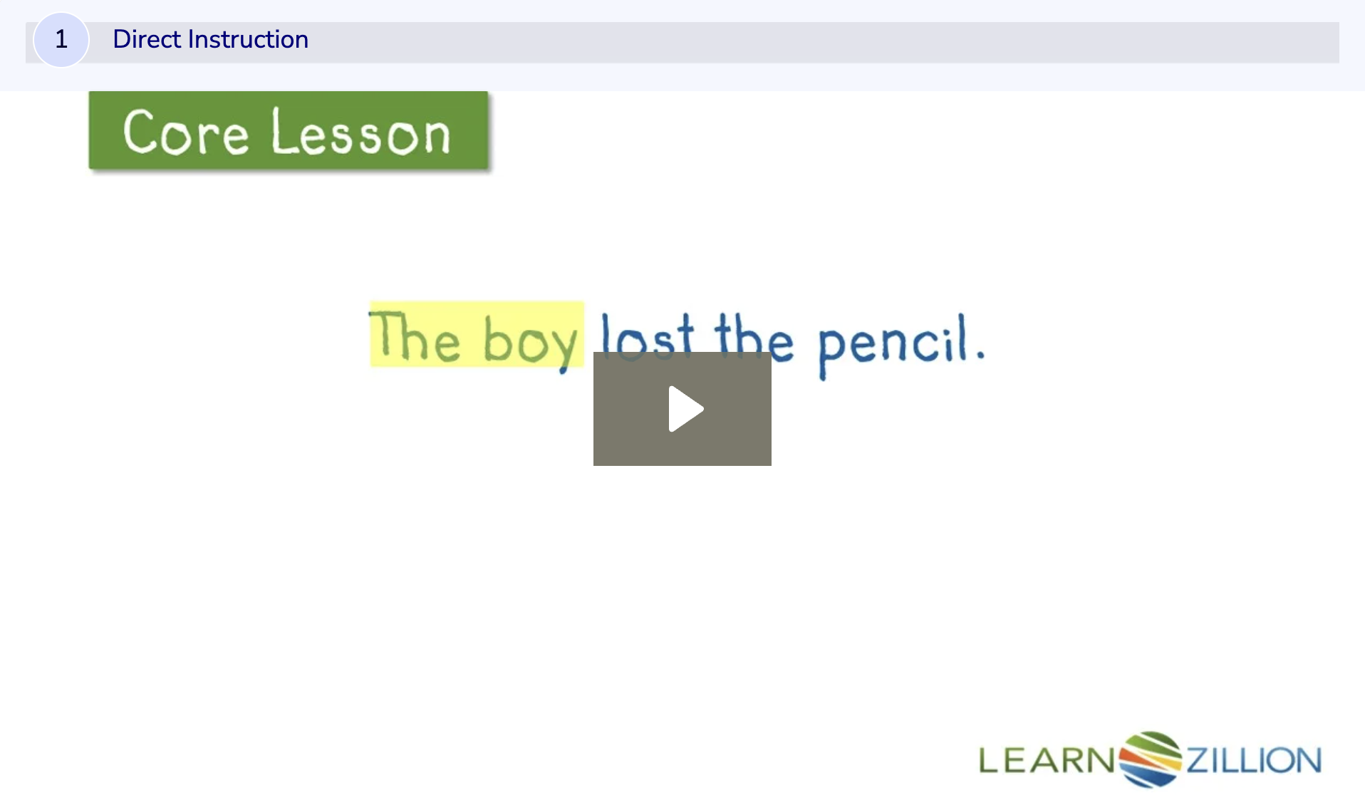 Learn Zillion: Video: Understand the Function and Use of Pronouns in a Sentence Instructional Video