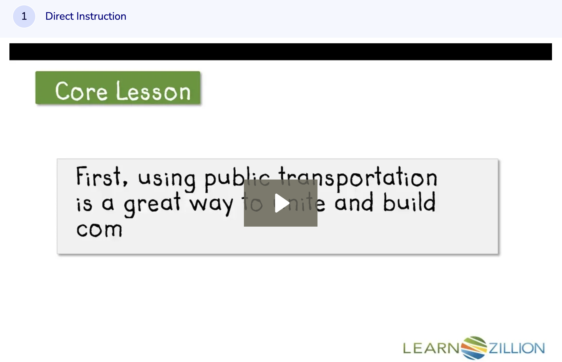 Learn Zillion: Use Transition Words to Connect Ideas Instructional Video