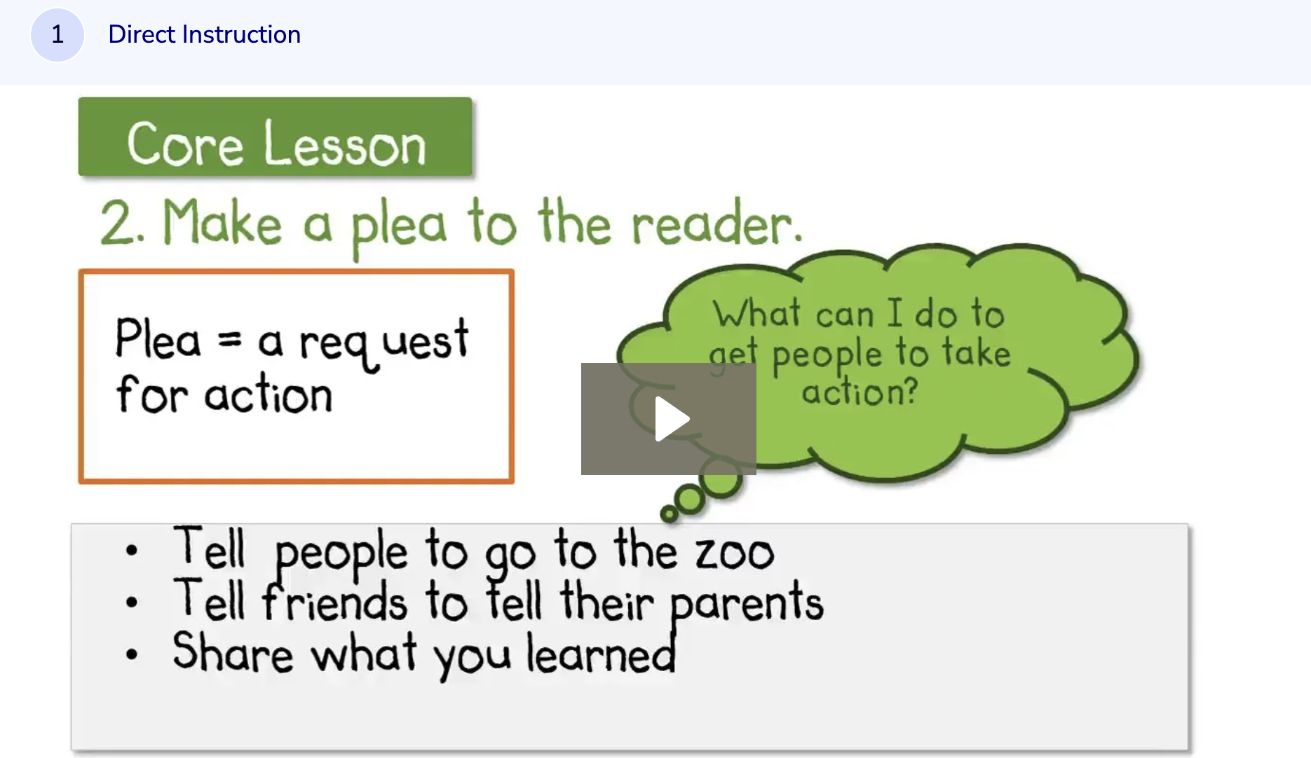 Learn Zillion: Write a Conclusion Instructional Video