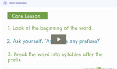 Learn Zillion: Lesson Video for 'Break Up Words Into Syllables After a Prefix' Instructional Video