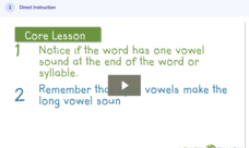 Learn Zillion: Decode the Long 'A' and 'U' Vowel Sounds in Open Syllables Instructional Video