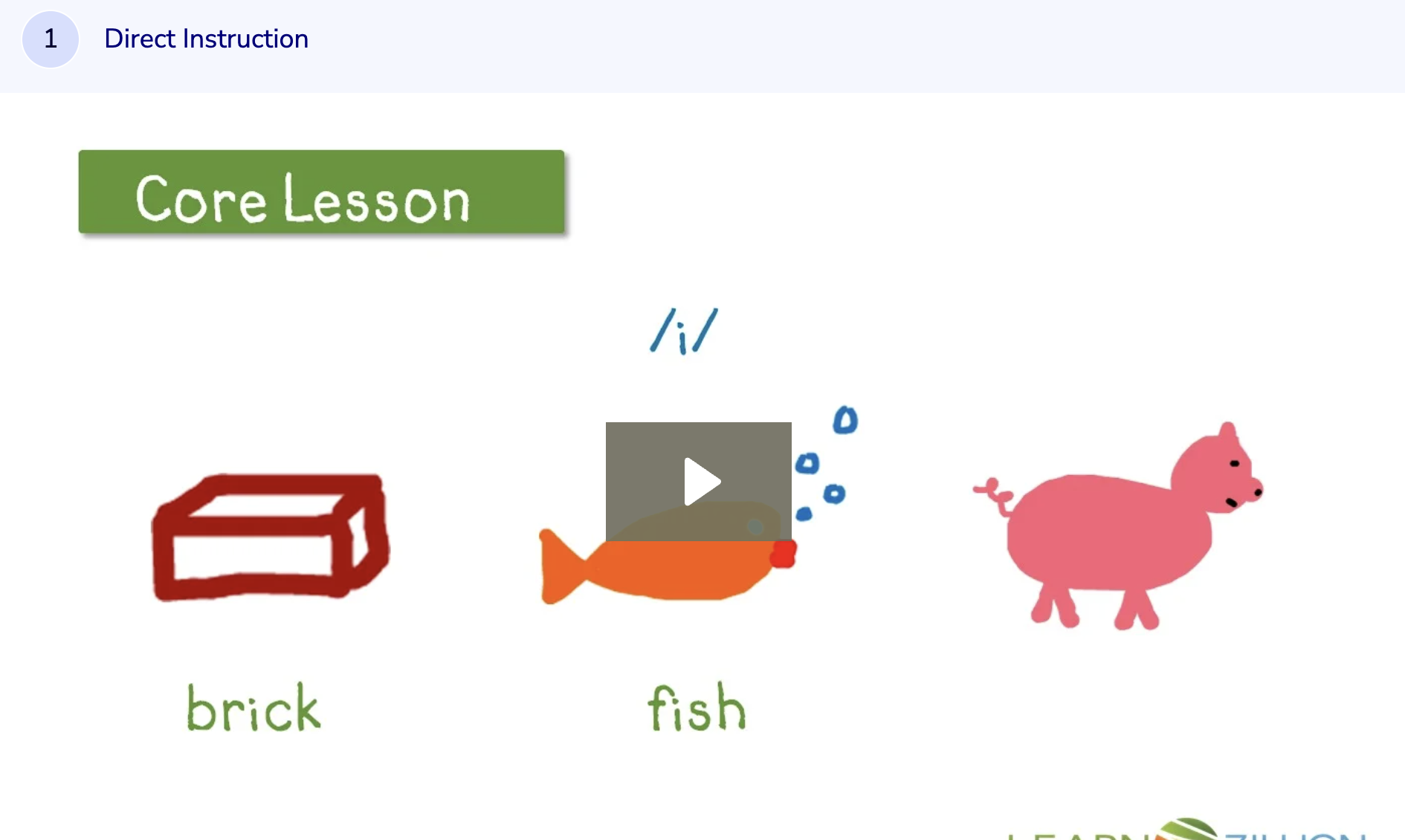 Learn Zillion: Decode Short Vowel Sound /i/ Instructional Video