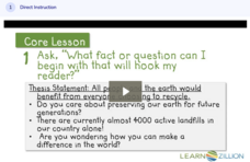 Learn Zillion: Draft an Introductory Paragraph for an Argumentative Essay Instructional Video