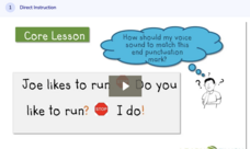 Learn Zillion: Change Voice to Match End Punctuation Marks Instructional Video