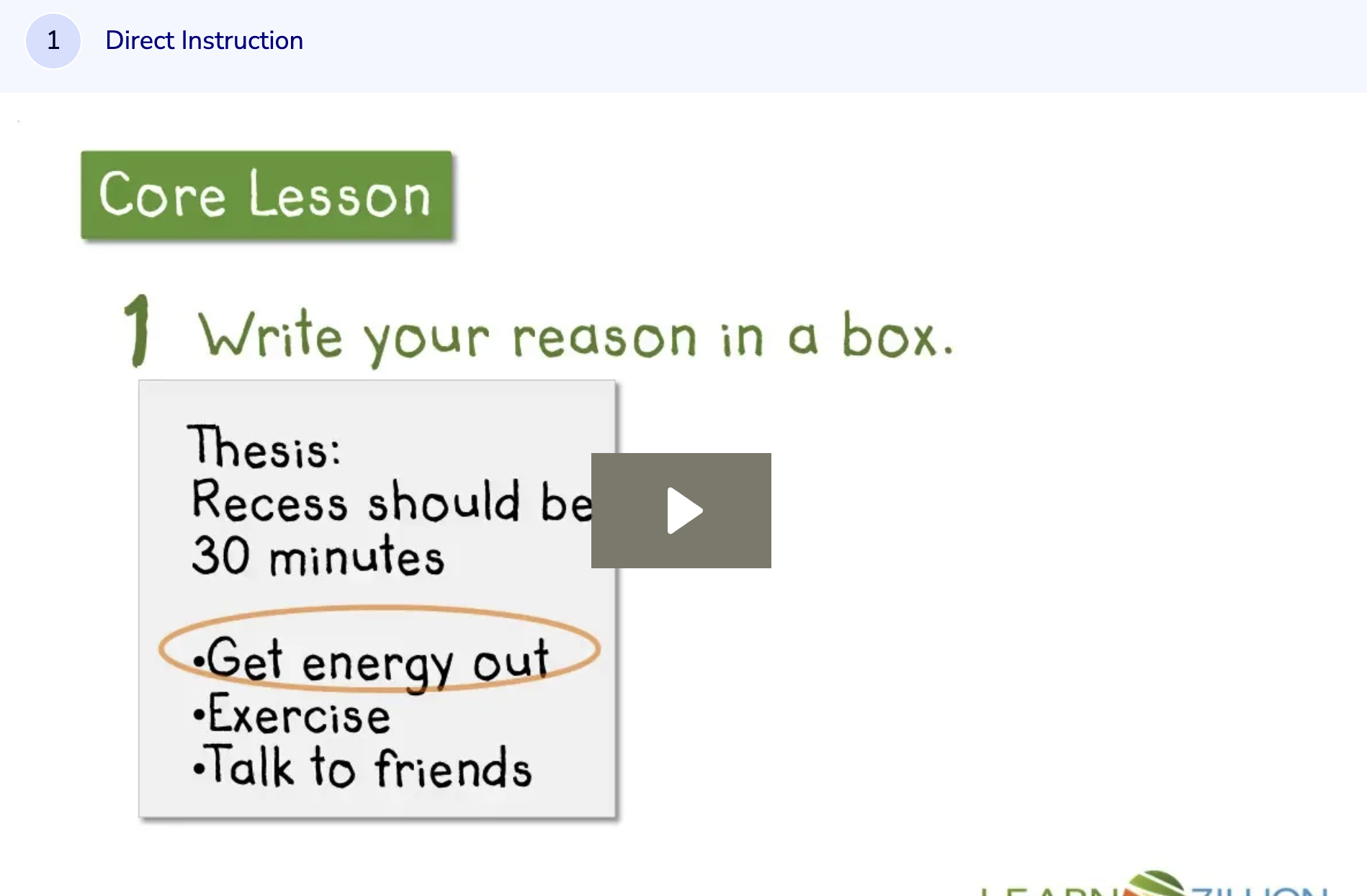 Learn Zillion: Plan and Organize a Persuasive Letter's Structure Instructional Video