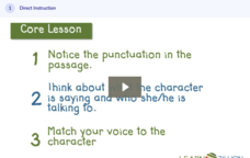 Learn Zillion: Read Dialogue Using Punctuation as a Guide Instructional Video