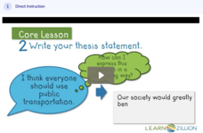 Learn Zillion: Develop a Thesis and Supporting Reasons Instructional Video