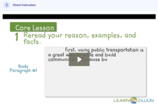 Learn Zillion: Connect Examples, Body Paragraphs, and Reasons With the Thesis Instructional Video