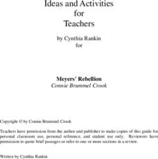 Fitzhenry and Whiteside: 'Meyers' Rebellion' Teaching Guide [Pdf] Unit Plan
