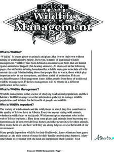 Alberta Environment: Focus on Wildlife Management [Pdf] Handout