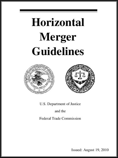 Us Department of Justice & Ftc: Horizontal Merger Guidelines [Pdf] Handout