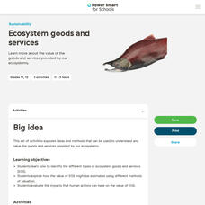 Bc Hydro: Ecosystem Goods and Services Lesson Plan