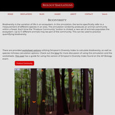 Biology Simulations: Biodiversity Interactive