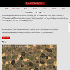 Biology Simulations: Macroinvertebrates Interactive