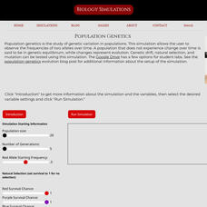 Biology Simulations: Population Genetics Interactive