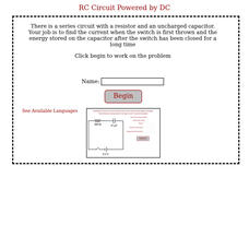 Physics Aviary: Practice Problems: Rc in Dc Problem Assessment