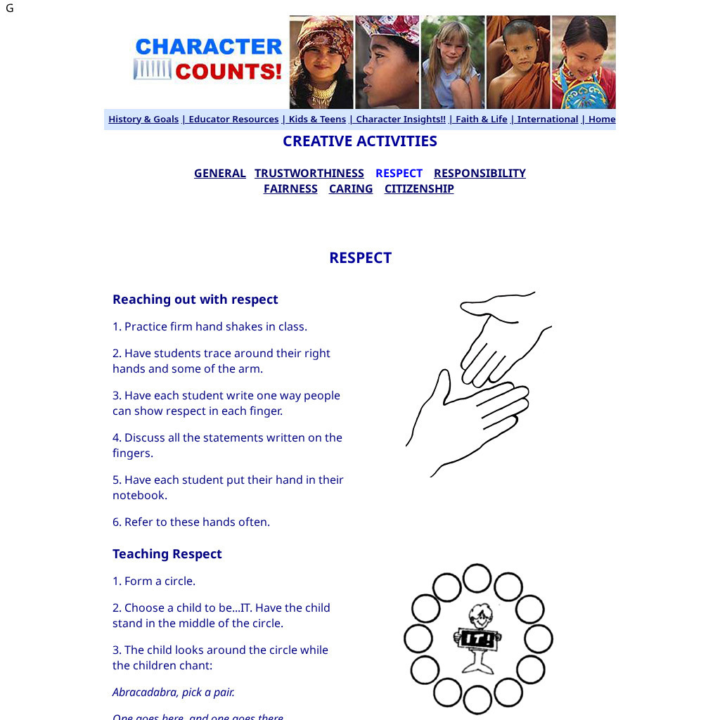 Creative Activities: Respect Website