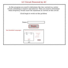 Physics Aviary: Practice Problems: Lc in Ac Problem Assessment