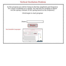 Physics Aviary: Practice Problems: Vertical Oscillation Problem Assessment