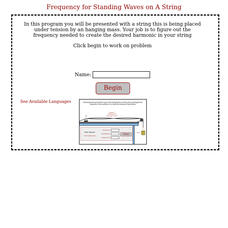 Physics Aviary: Practice Problems: Frequency for Standing Waves on a String Assessment