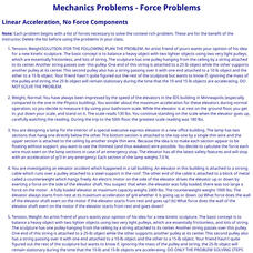 University of Minnesota: Mechanics Problems: Force Problems Assessment