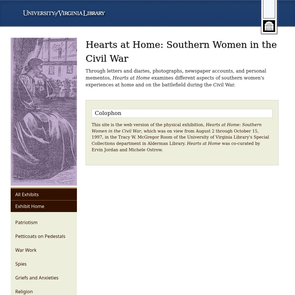 Hearts at Home: Southern Women in the Civil War Website