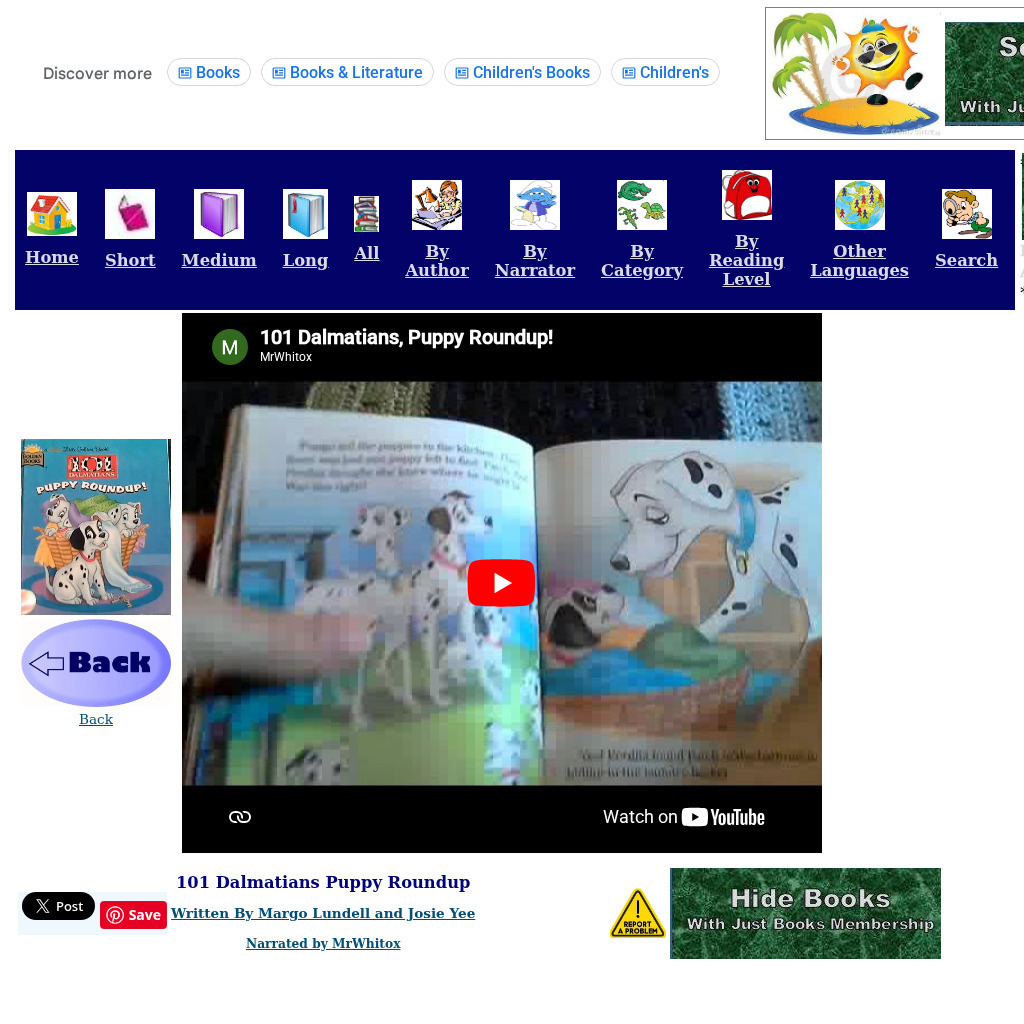 Just Books Read Aloud: 101 Dalmatians Puppy Roundup eBook