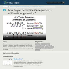 Virtual Nerd: How Do You Determine if a Sequence Is Arithmetic or Geometric? Instructional Video