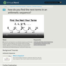 Virtual Nerd: How Do You Find the Next Terms in an Arithmetic Sequence? Instructional Video