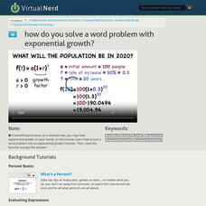 Virtual Nerd: How Do You Solve a Word Problem With Exponential Growth? Instructional Video