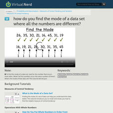 Virtual Nerd: Find the Mode of a Data Set Where All the Numbers Are Different Instructional Video