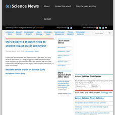 News in Science: Evidence of Water Flows on Mars Website