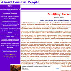History Celebrities: David (Davy) Crockett Handout