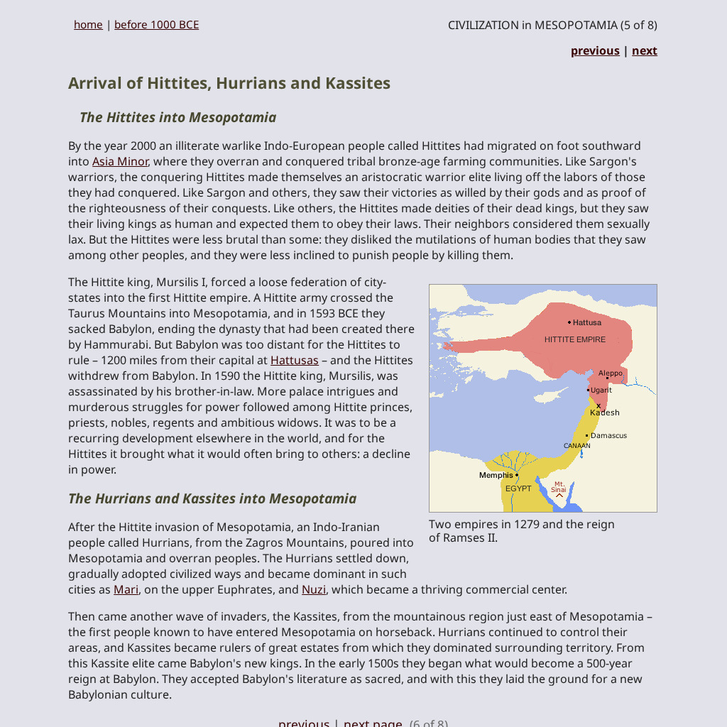 Macrohistory: Arrival of Hittites, Hurrians and Kassites Handout