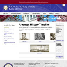State of Arkansas: Arkansas History Timelines Website