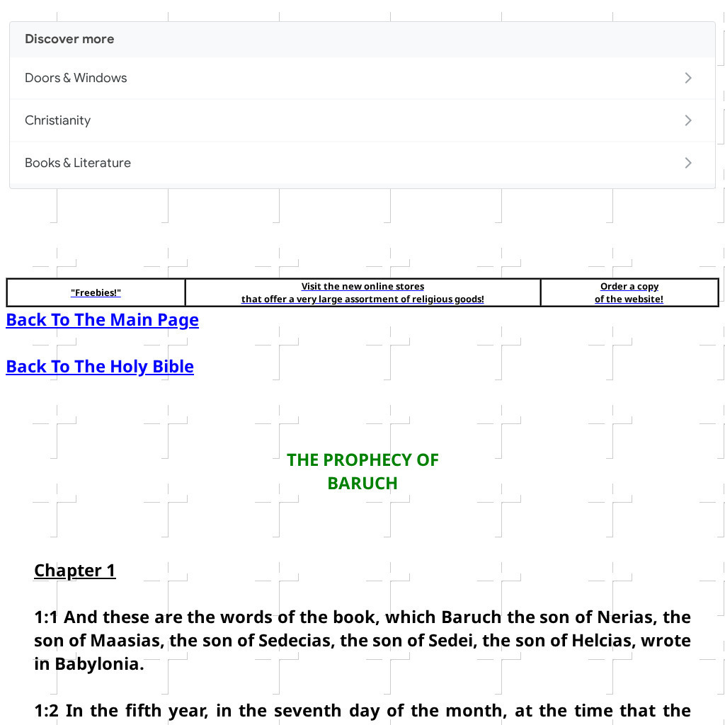 Catholicdoors: The Prophecy of Baruch Handout